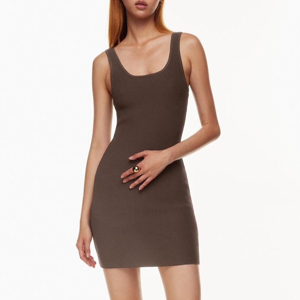 Babaton Sculpt Knit Squareneck Mini Dress Size Medium